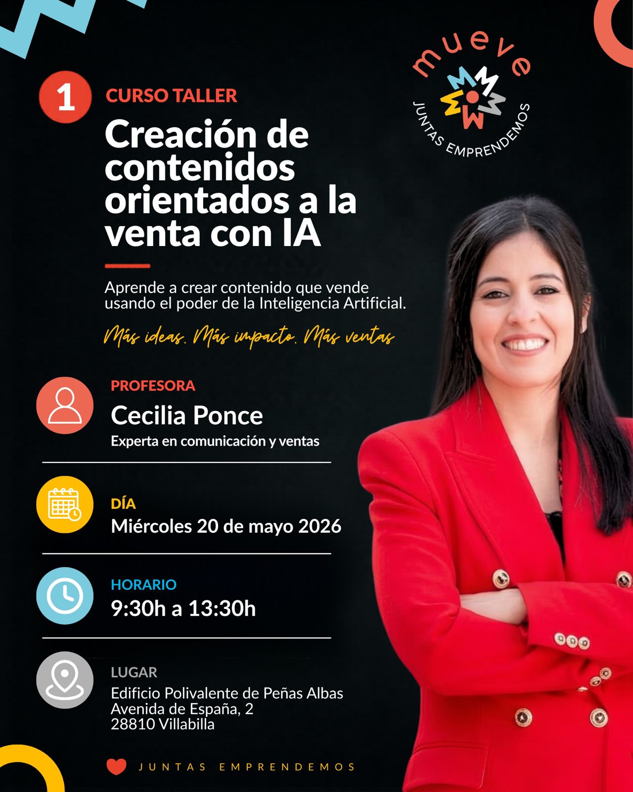 20 mayo 2026 - 9:30 a 13:30: Creación de contenidos orientados a la venta con IA